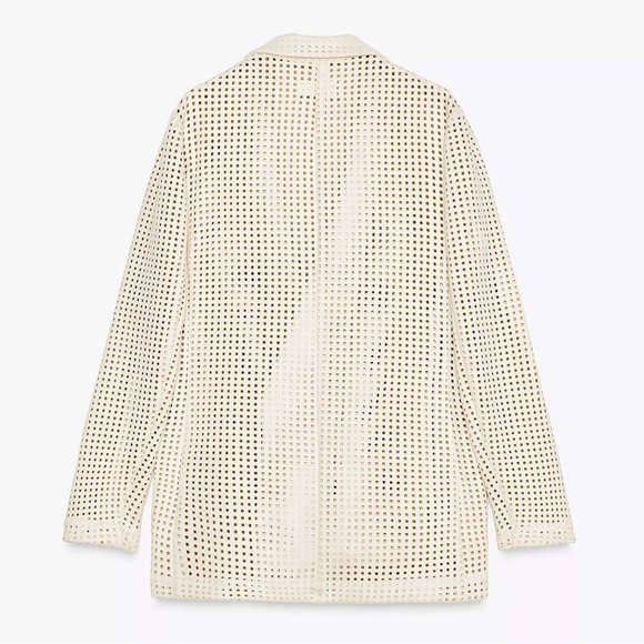 NWT ZARA FAUX SUEDE CUT OUT BLAZER AND SHORTS SET - Picture 7 of 8